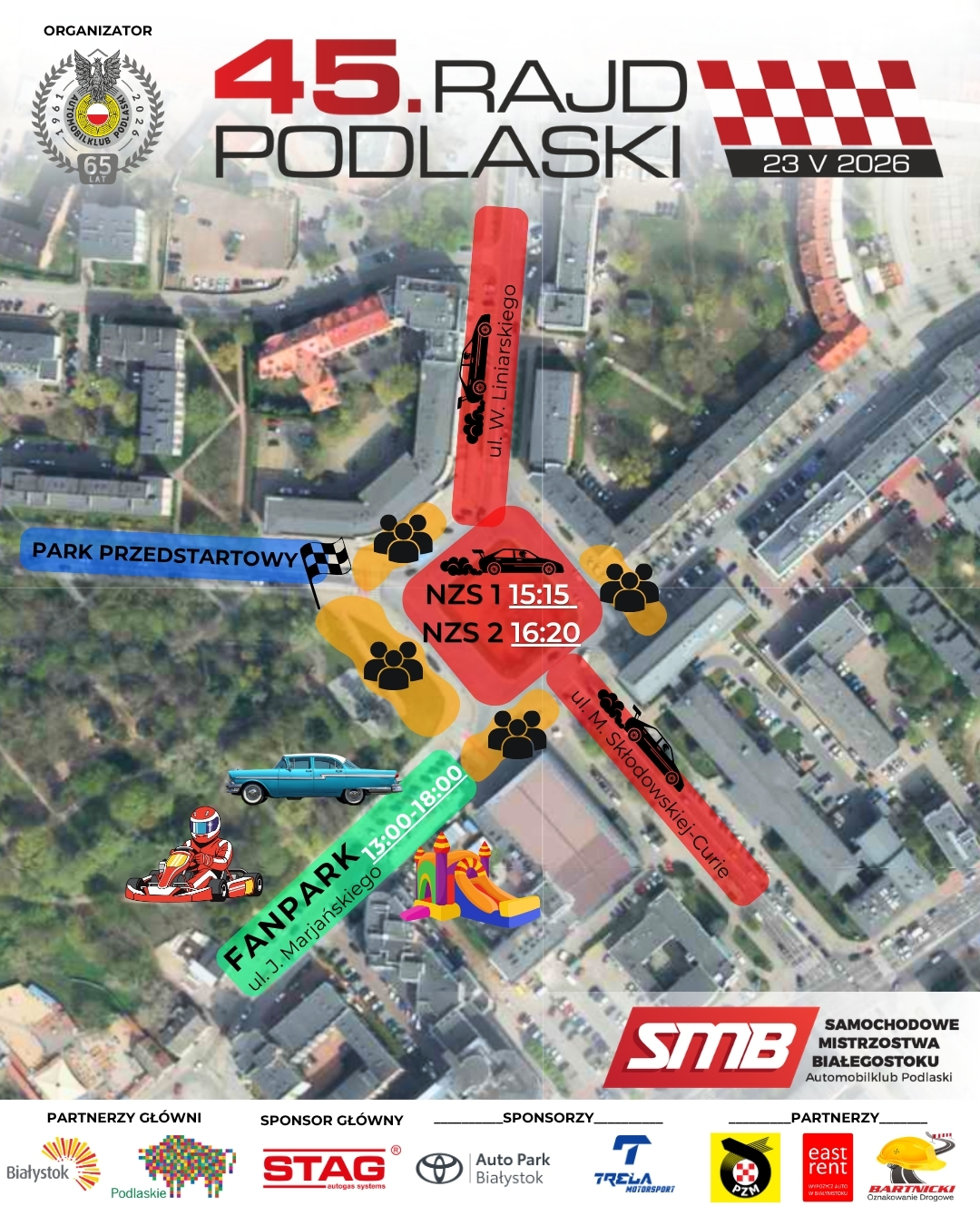 Mapa centrum 45. Rajd podlaski
